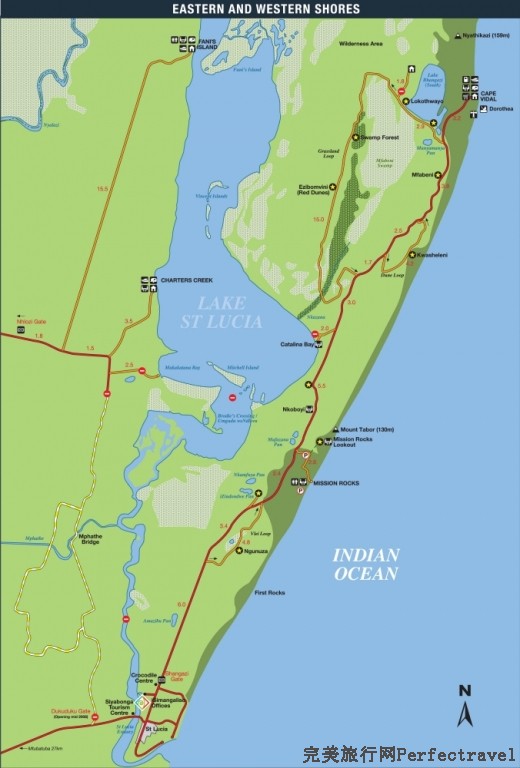 Map of iSimangaliso Wetland Park_Eastern and Western Shores_01.JPG